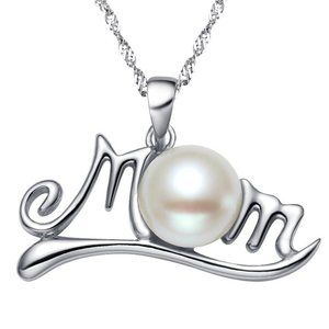 ✨ Beautiful Letter Dainty Pearl Charm Pearl Mom Necklace for Women, EVGG101